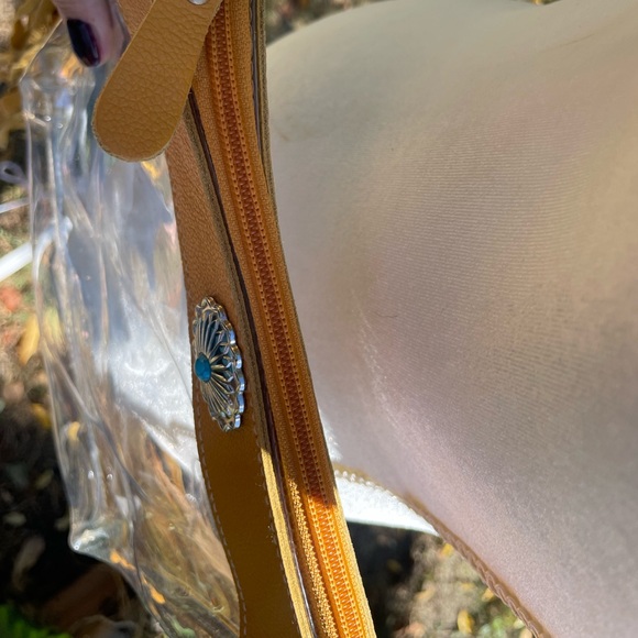 NWT Clear Western Leather Crossbody Bag w/ Fringe in Sunrise - Picture 8 of 9